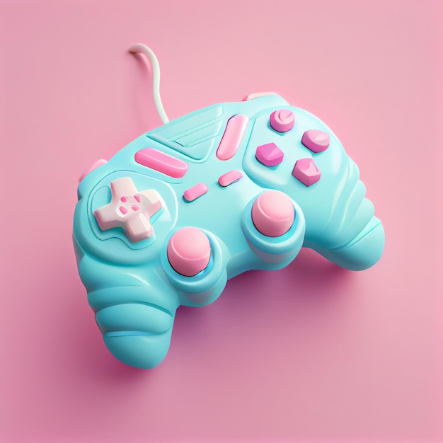 Kawaii gaming controller cute video game gamepad illustration