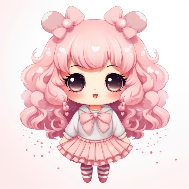 Kawaii girl clipart full body white background v 52 Job ID 1ab066eec47a4c09bff9aafd8946a4fb