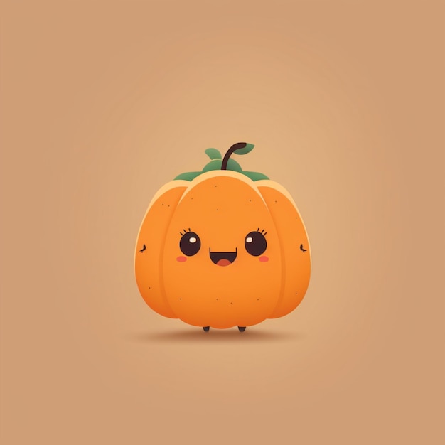 Kawaii pumpkin funny vegetables cartoon character vector illustration