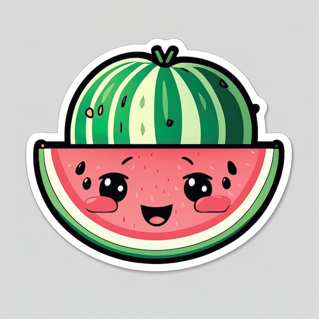 kawaii watermelon cartoon icon vector illustration designcute watermelon kawaii cartoon vector illus