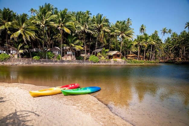 Kayak boats at Goa beach