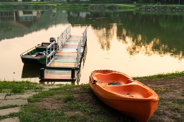 Kayak by the lake at the resort