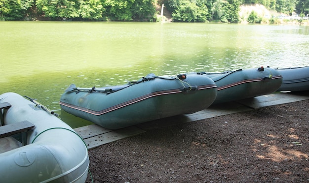 Kayak standing in the lake