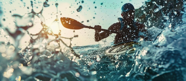 Photo kayaking adventure in the ocean