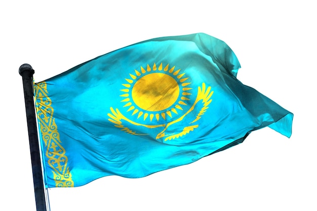 kazakhstan flag on a white background image