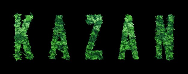 Kazan lettering Kazan Forest Ecology Concept