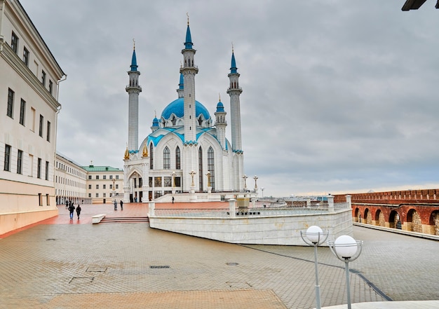 Kazan, Russia - October 26, 2020, Kul Sharif mosque on the territory of the Kazan Kremlin. Muslims