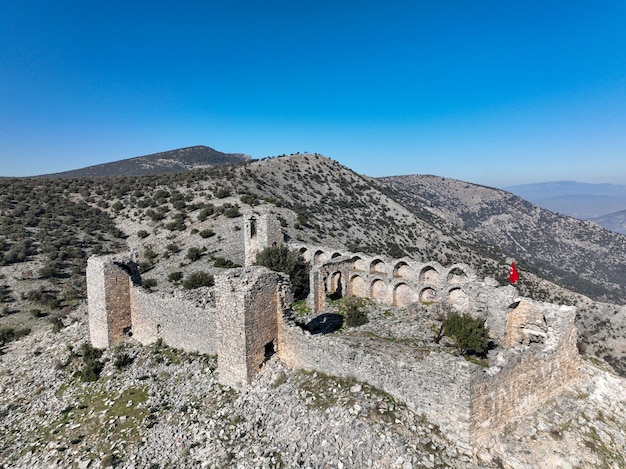 Keci Kalesi, Selcuk, Izmir, Turkey. Goat castle ancient castle.