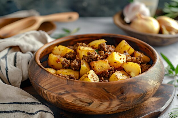 Photo keema aloo with aromatic and flavorful spices