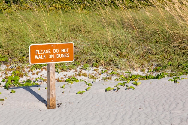 Keep off dunes sign in Florida