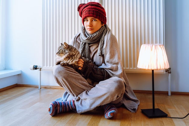 Keep warm near radiator in cold house