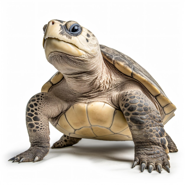 Kemps ridley sea turtle isolated on white background