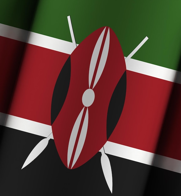 Kenya flag dramatic background full