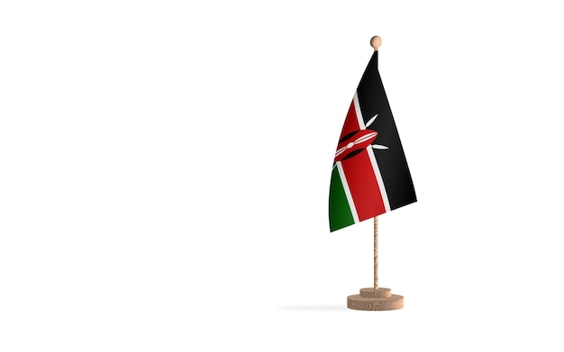 Kenya flagpole with white space background image