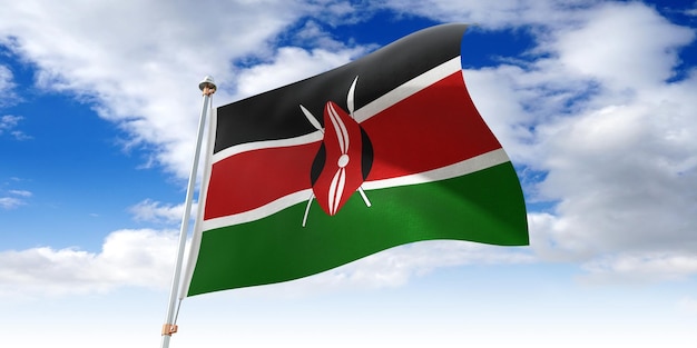 Kenya waving flag 3D illustration