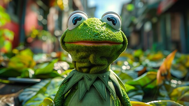 kermit the frog in the style of marvel cinematic universe highly detailed highly realistic vibrant 32k