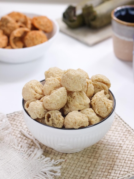 Kerupuk Tahu or Tofu crackers, a traditional Indonesian snack made from tofu