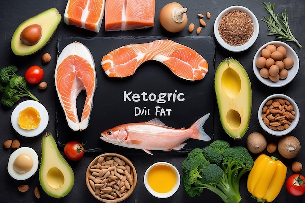 KETOGENIC DIET Low carbs hight fat products Generative Ai