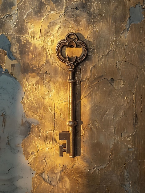 Key Shadow as Silhouette Cast on Wall Intricate and Detailed Creative Photo Of Elegant Background