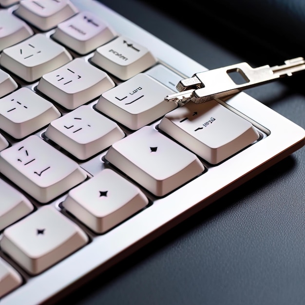 Photo a key with a key that says  key  on the keyboard