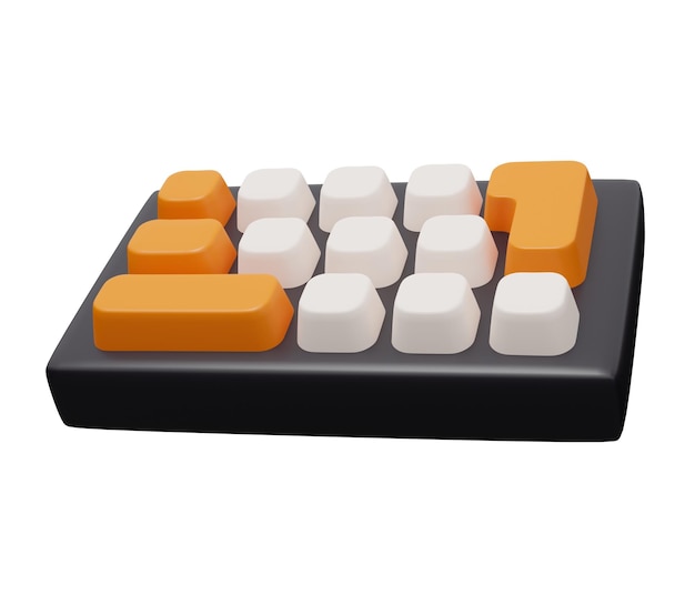 Keyboard 3d render icon 3d render cartoon minimal icon illustration