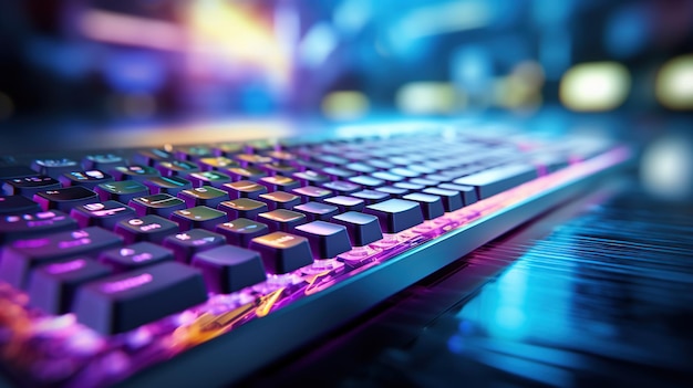 Keyboard with colorful RGB lights