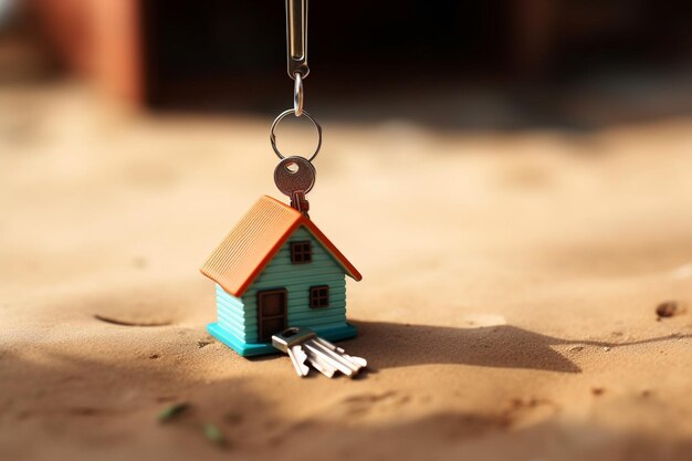 Keychain house with keys