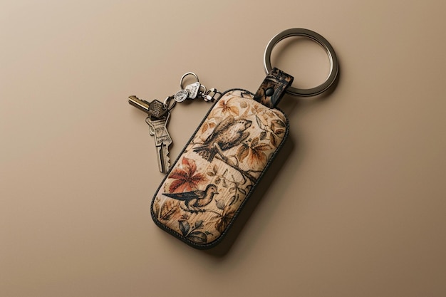 Photo a keychain with keys and keys on it