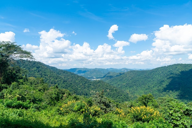 Khao Yai landscape mountain and blue sky viewpoint