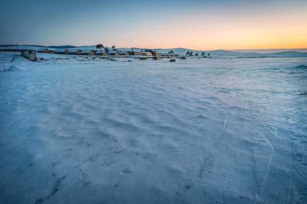 Khoujir by winter Baikal lake Olkhon island Siberia Russia