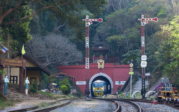 Khun Tan Tunnel at Khun Tan Railway Station in Lamphun Thailand