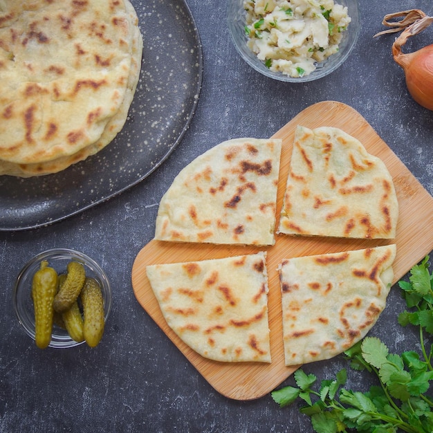 Khychin, Tortilla, Traditional Balkar food, Dark back