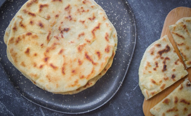 Khychin, Tortilla, Traditional Balkar food, Dark back