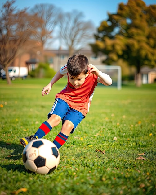 Kid athlete soccer player