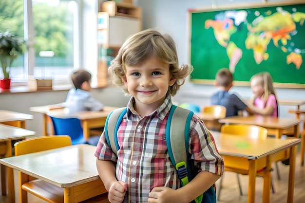 a kid back to school after holiday