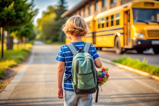 a kid back to school after holiday