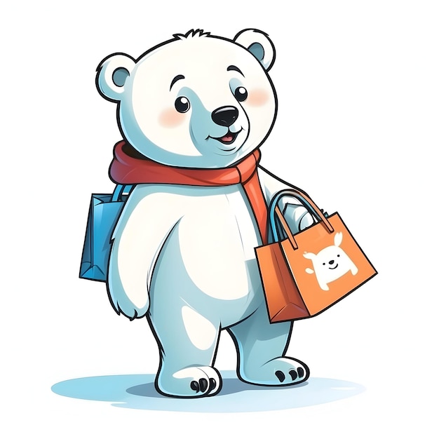 Kid color pencil polar bear Childrens artwork with color pencils Cute polar bear drawings by kids