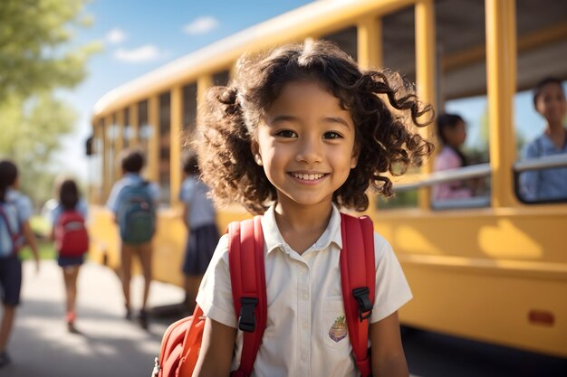 A kid exciting and happy for back to school days