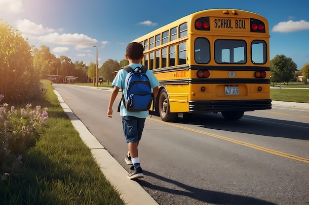 A kid exciting and happy for back to school days