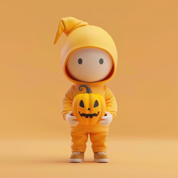 Kid holding halloween pumpkin clothing apparel person