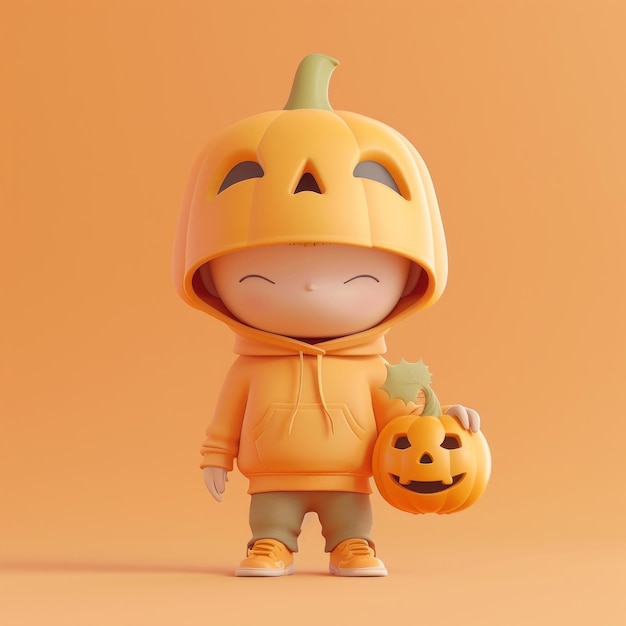 Kid holding halloween pumpkin vegetable produce person