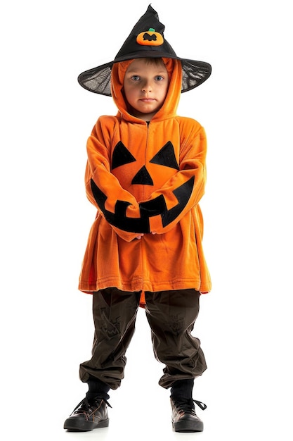 Kid with halloween costume transparent background