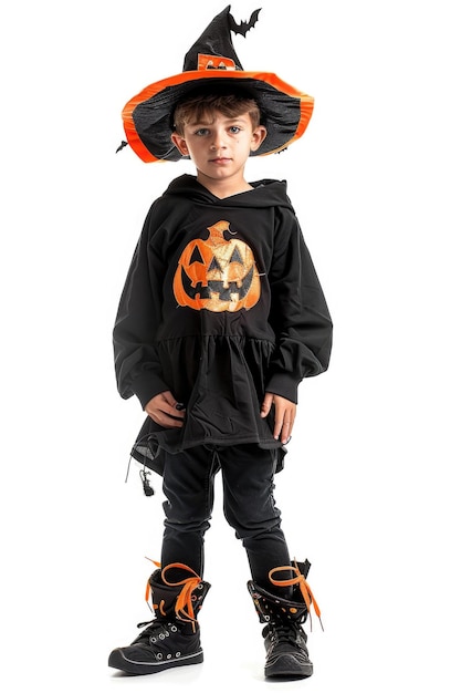 Kid with halloween costume transparent background