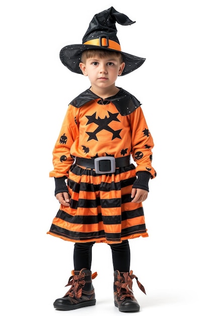 Kid with halloween costume transparent background