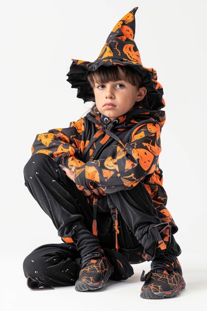 Kid with halloween costume transparent background