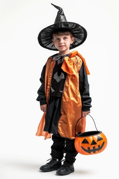 Kid with halloween costume transparent background