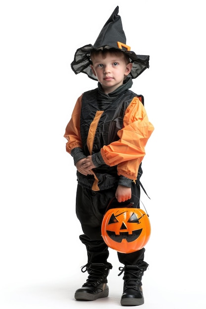 Kid with halloween costume transparent background