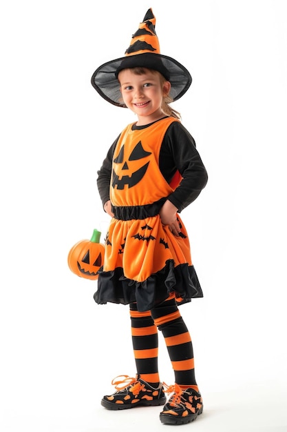 Kid with halloween costume transparent background