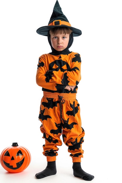 Kid with halloween costume transparent background