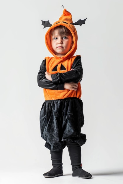 Kid with halloween costume transparent background